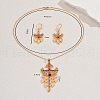 Elegant Geometric Brass Pave Cubic Zirconia Dangle Earrings & Pendant Necklaces Sets for Women EC3167-2