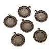 Tibetan Style Alloy Pendant Cabochon Settings TIBE-T003-08AB-NR-1