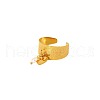 Oval & Heart 304 Stainless Steel with Plastic Pearl Adjustable Open Cuff Rings FS-WG08637-01-5