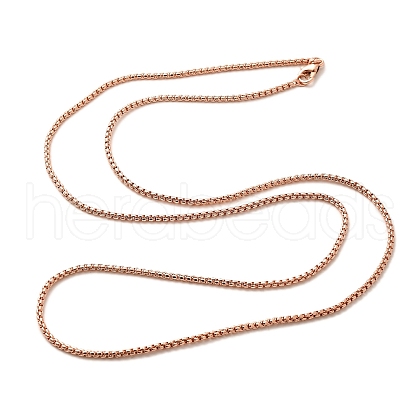 1.8mm Rack Plating Brass Box Chain Necklaces for Women Men MAK-L044-60RG-1