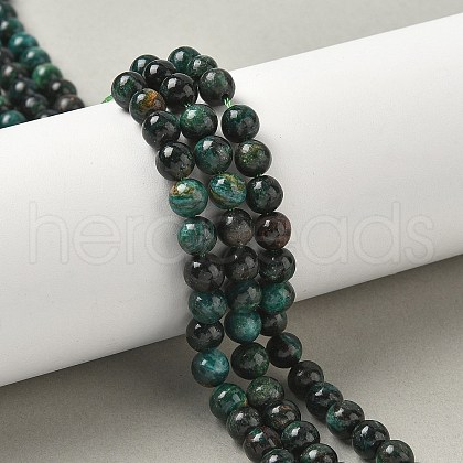 Natural Emerald Quartz Beads Strands G-G271-B03-6mm-1