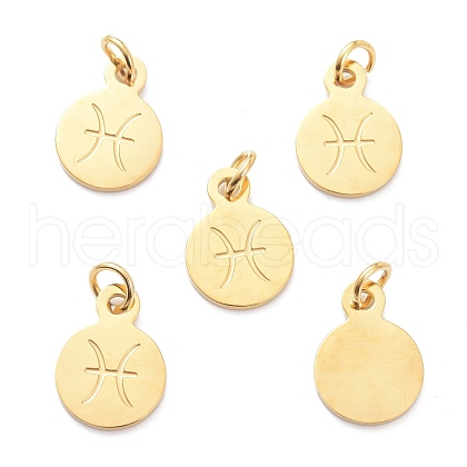 Golden Plated 304 Stainless Steel Charms STAS-C022-01K-G-1