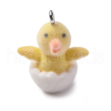 Flocky Resin Pendants FIND-S001-14L-1