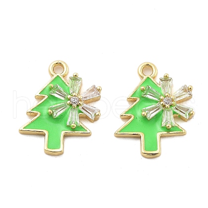 Christmas Theme Brass Micro Pave Cubic Zirconia Pendants KK-L228-30B-G-1