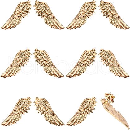 CHGCRAFT 6 Pairs Wing Alloy Brooches JEWB-CA0001-08LG-1