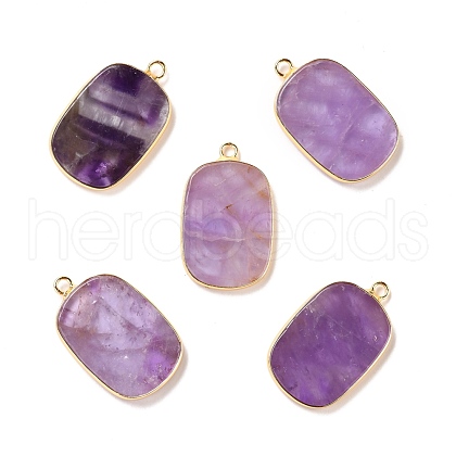 Natural Amethyst Pendants G-P460-04B-1