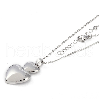Heart Pendant Necklaces NJEW-O001-01P-1