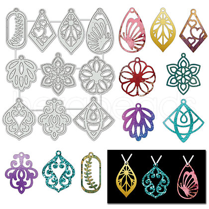 Geometric Carbon Steel Cutting Dies Stencils DIY-WH0309-1947-1