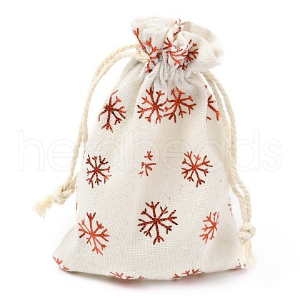 Christmas Theme Cotton Fabric Cloth Bag ABAG-H104-B16-1