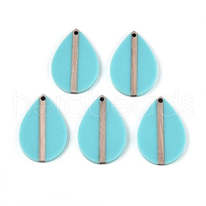 Opaque Resin & Wood Pendants RESI-T057-47A-1
