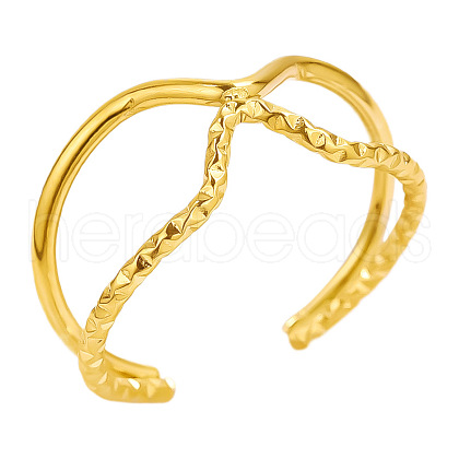 Stylish Adjustable Irregular Stainless Steel Cuff Open Rings AM4339-2-1