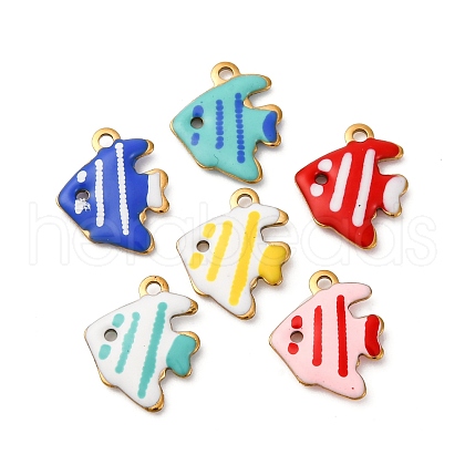 304 Stainless Steel Enamel Charms STAS-Q363-14F-G-1