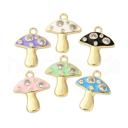 Brass Micro Pave Cubic Zirconia Pendants KK-F895-07G-1