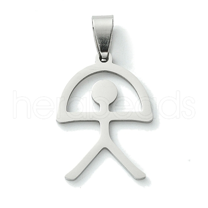 Non-Tarnish 201 Stainless Steel Pendants STAS-U003-09P-1