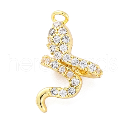 Brass Micro Pave Cubic Zirconia Charms KK-A240-17G-1