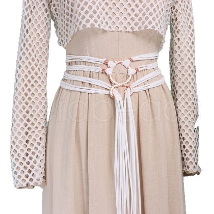 Vintage Faux Suede Cord Multi-layered Long Tassel Belly Chain Belts FS-WG0892A-06-1