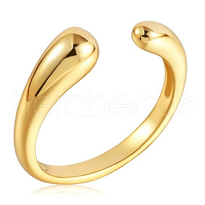 925 Sterling Silver Teardrop Open Cuff Ring for Women JR865B-1