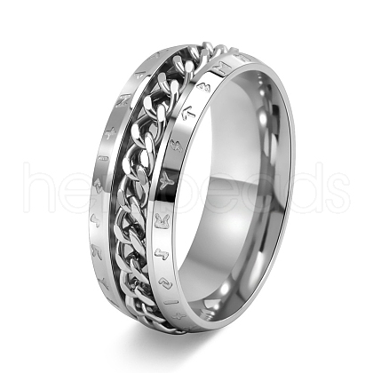 Rotatable Stainless Steel Finger Ring PW-WG0C89D-05-1