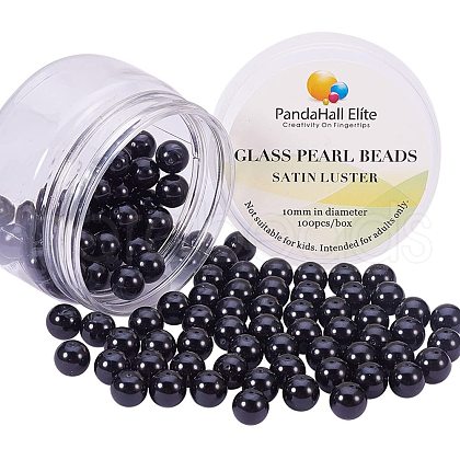 Pearlized Glass Pearl Round Beads HY-PH0001-10mm-080-1