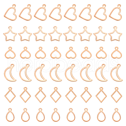   120Pcs 6 Style 304 Stainless Steel Charms STAS-PH0005-38-1