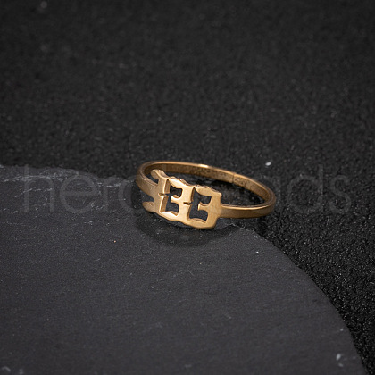 Number 201 Stainless Steel Adjustable Cuff Rings FS-WG22891-05-1