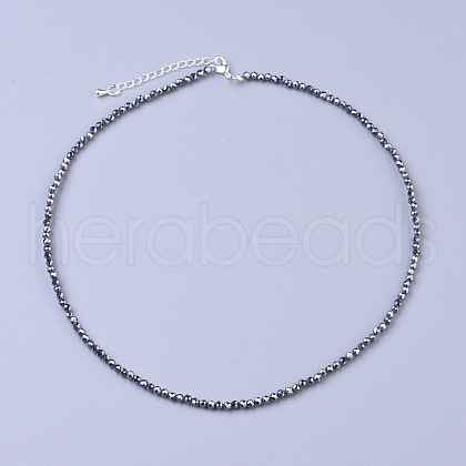 Terahertz Stone Beaded Necklaces NJEW-K114-B-A22-1