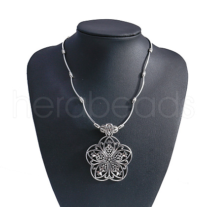 Mandala Flower Bohemian Style Alloy Pendant Necklaces FS-WG43472-01-1