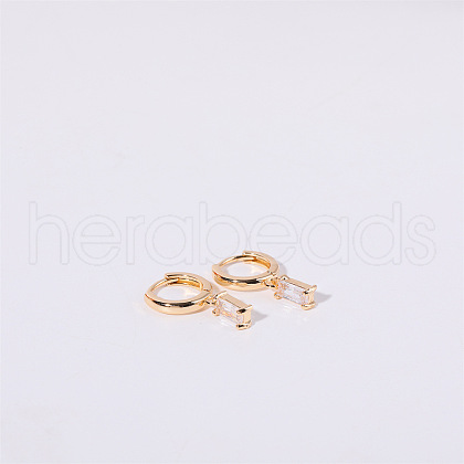 Brass Micro Pave Cubic Zirconia Hoop Earrings WGF8540-04-1