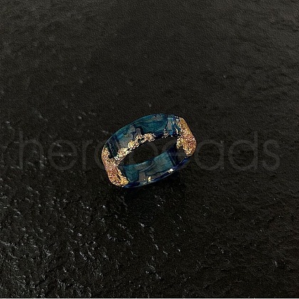 Gold Foil Resin Finger Rings WGDC7A7-02-1