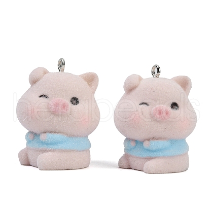 Flocky Resin Pendants FIND-A052-02-1