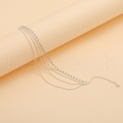 Alloy Rhinestone Multi-strand Anklets WG18F6C-04-1
