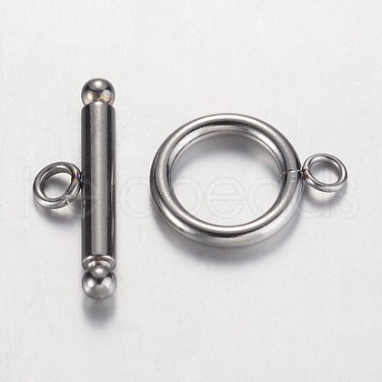 304 Stainless Steel Toggle Clasps X-STAS-D438-32-1