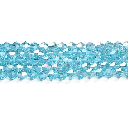 Transparent Electroplate Glass Beads Strands GLAA-F029-2mm-A20-1