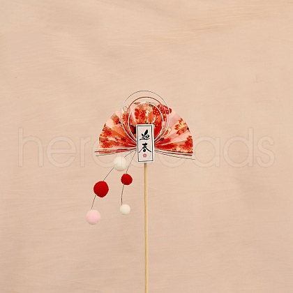 Paper Japanese Fan Flower Stick for New Year's Day Party Decoration PW-WG9F907-02-1
