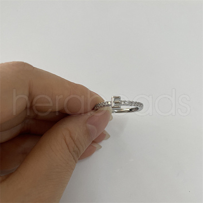 Brass Micro Pave Clear Cubic Zirconia Finger Rings FS-WGE303B-17-1