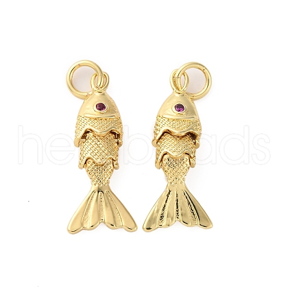 Rack Plating Brass Micro Pave Cubic Zirconia Pendants KK-M309-38A-G-1