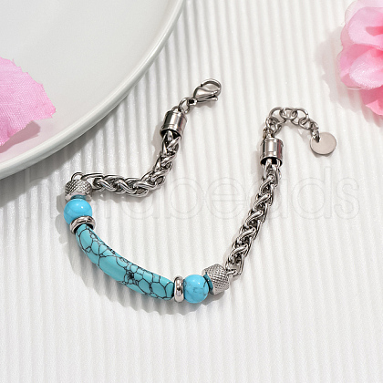 Stylish Synthetic Turquoise Beaded Bracelets KC4109-1