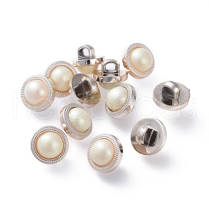 Plastic Shank Buttons BUTT-WH0012-09-1
