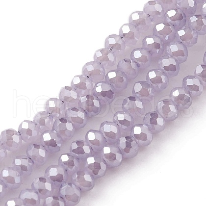 Electroplate Glass Beads Strands X-EGLA-J144-PL-C04-1