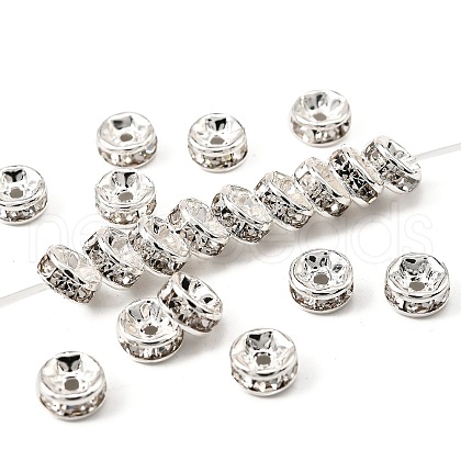 Brass Rhinestone Spacer Beads RB-A014-Z6mm-01S-NF-1