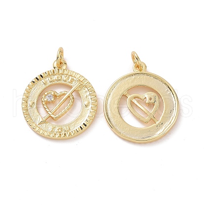 Brass Cubic Zirconia Pendants KK-G453-13G-1