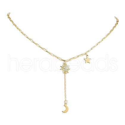 Brass Paperclip Chains Necklaces NJEW-JN04844-1