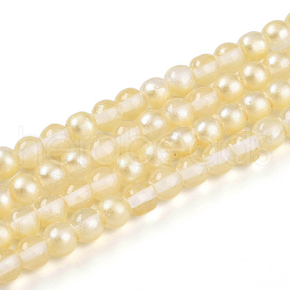 Baking Painted Transparent Glass Beads Strands DGLA-N011-4mm-02-1
