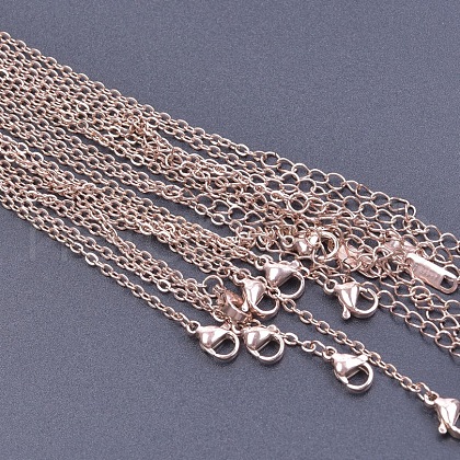 Stainless Steel Cable Chain Necklaces for DIY Jewelry Making Accessories EH9991-7-1