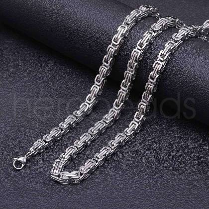 Titanium Steel Byzantine Chain Necklace for Men FS-WG56795-142-1