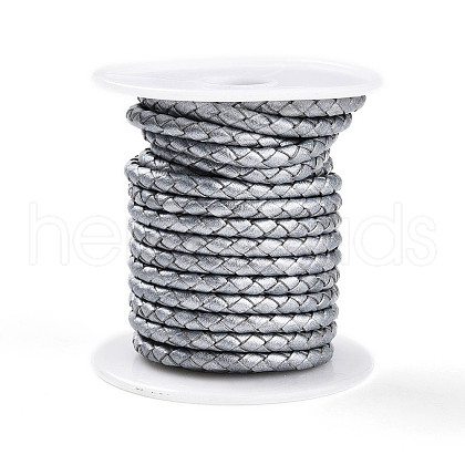 Braided Cowhide Leather Cord NWIR-N005-01L-3mm-1