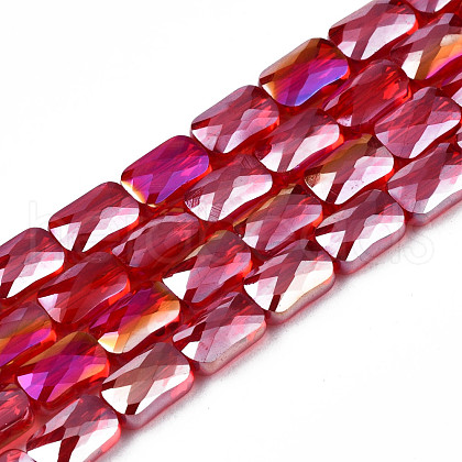 Electroplate Opaque Solid Color Glass Beads Strands EGLA-N002-25-A01-1
