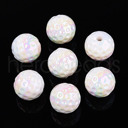 UV Plating Opaque Acrylic Beads OACR-T028-63A-1