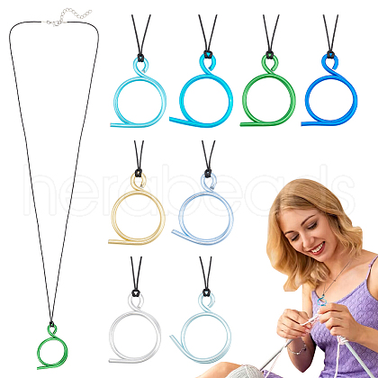 Aluminum Pendant Necklaces NJEW-NB00006-1
