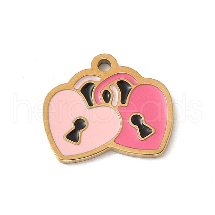 304 Stainless Steel Enamel Charms STAS-P388-19L-G-1